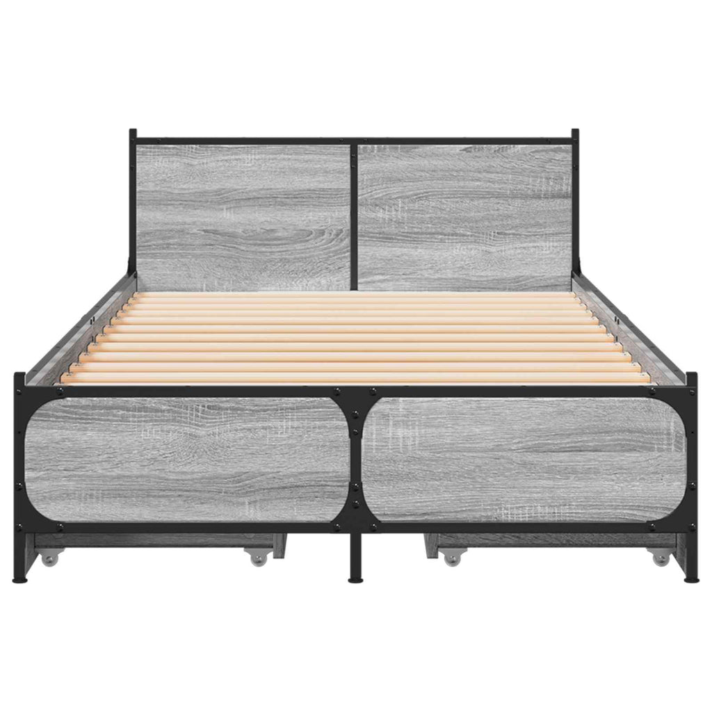 Lovos Rėmas su Galvūgaliu su stalčių Pilka Sonoma 80 x 200 cm