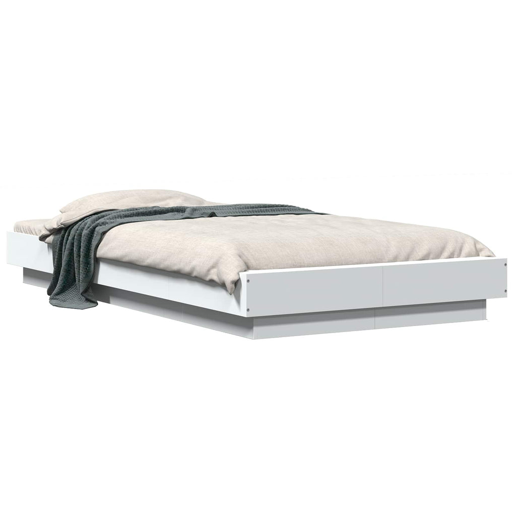 Grindų lovos rėmas Balta 80 x 210 cm Apdirbta mediena