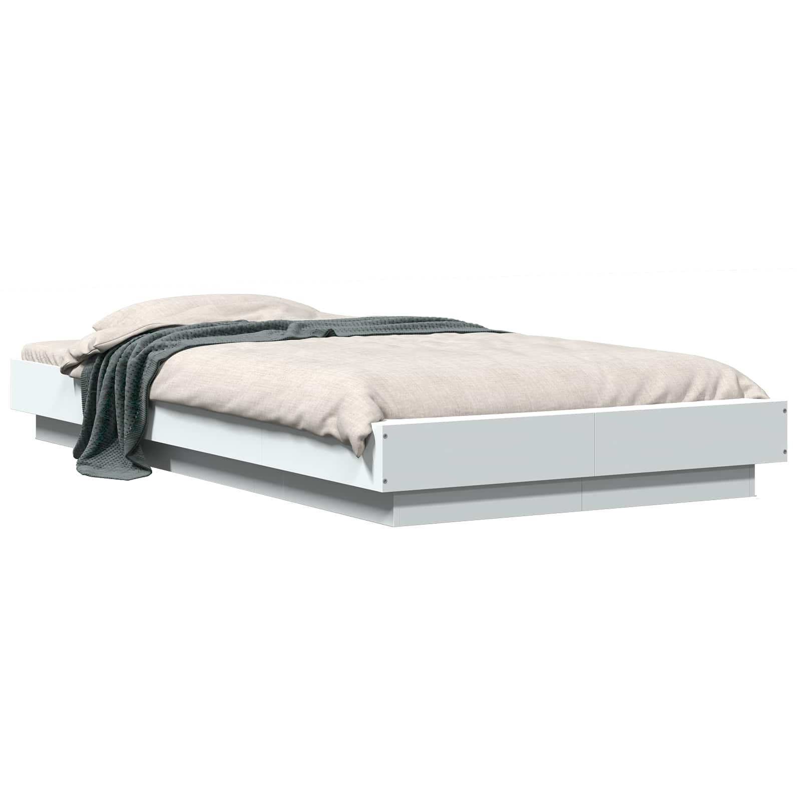 Grindų lovos rėmas Balta 80 x 210 cm Apdirbta mediena