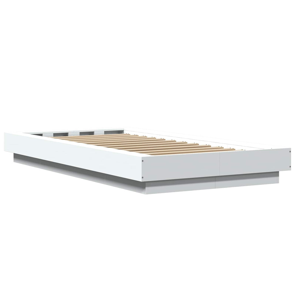 Grindų lovos rėmas Balta 80 x 210 cm Apdirbta mediena