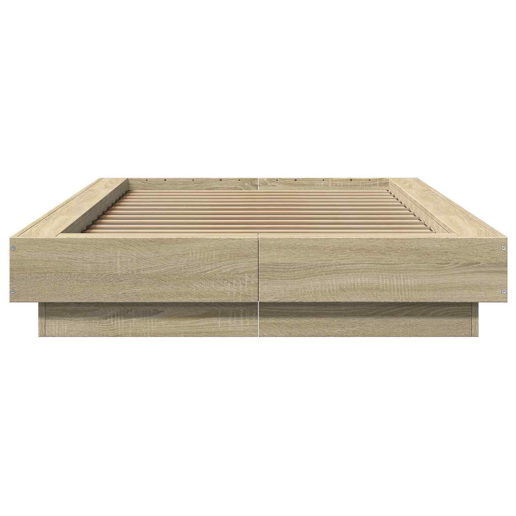 Grindų lovos rėmas Sonoma ąžuolas 80 x 210 cm Apdirbta mediena