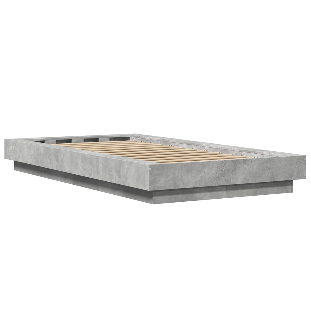 Grindų lovos rėmas Betono pilka 80 x 210 cm Apdirbta mediena
