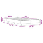 Grindų lovos rėmas Juodojo ąžuolo 80 x 210 cm Apdirbta mediena