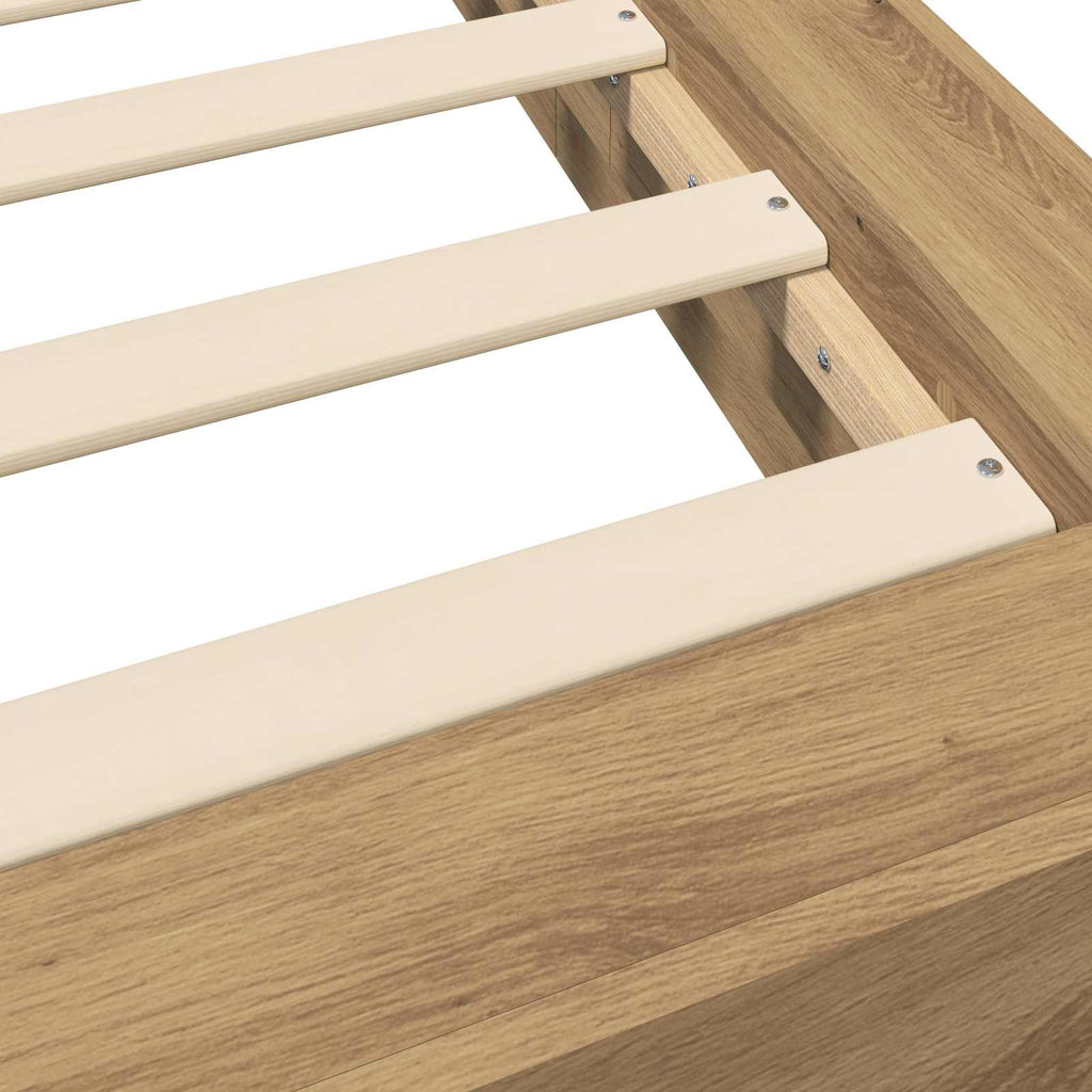 Grindų lovos rėmas Artisano ąžuolo 80 x 210 cm Apdirbta mediena