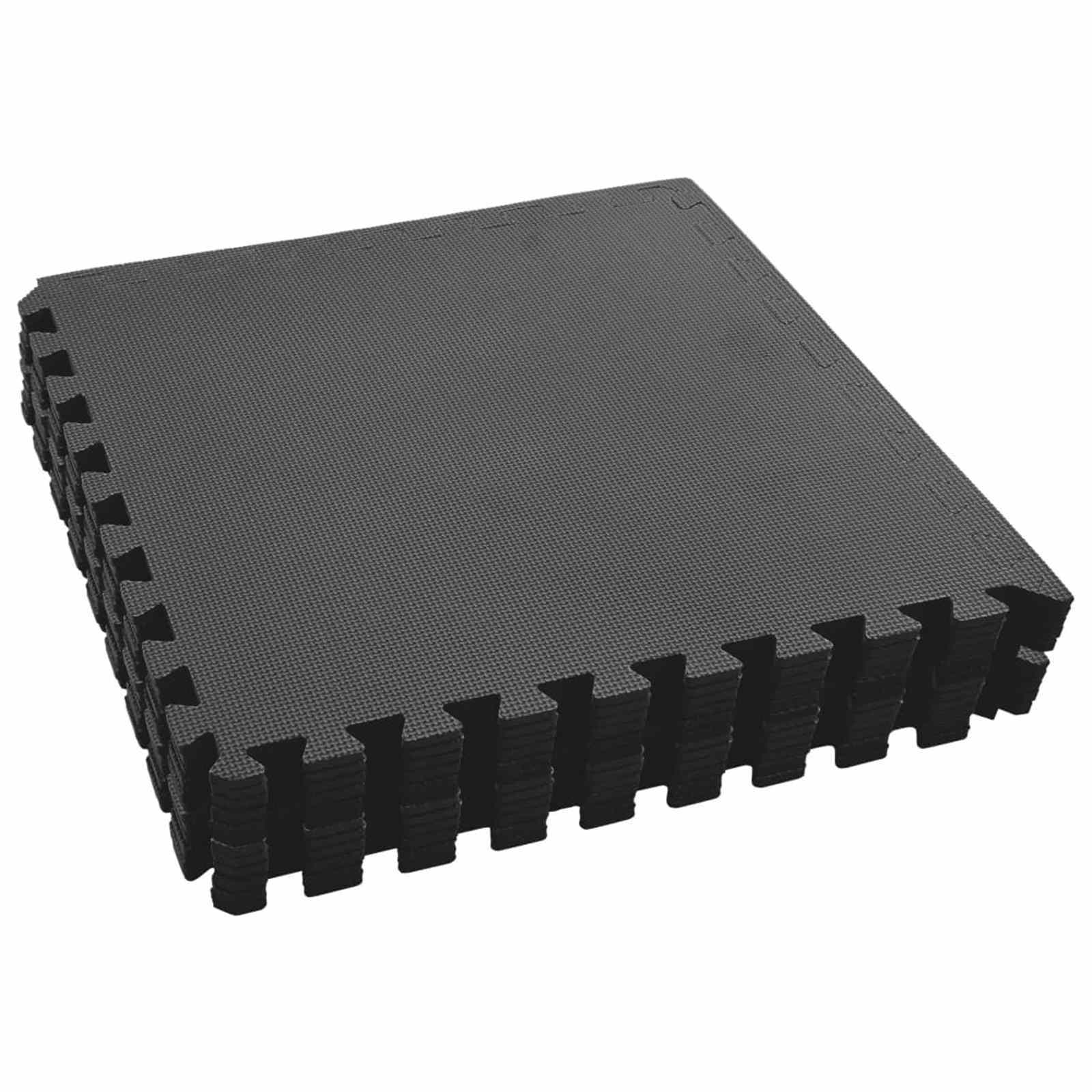 Baseino grindų kilimas 12 pcs Juoda 4,32 ㎡ EVA puta