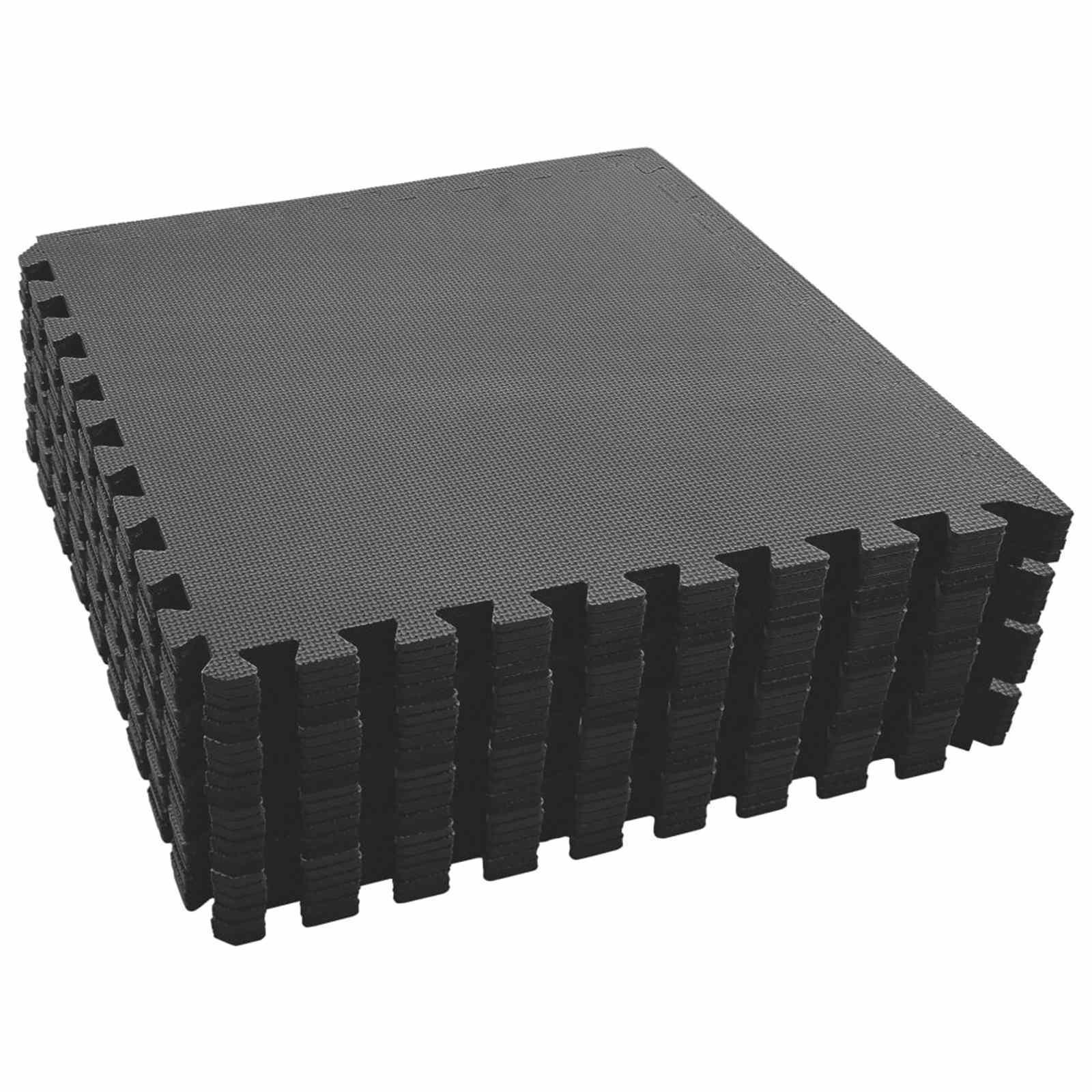 Baseino grindų kilimas 24 pcs Juoda 8,64 ㎡ EVA puta