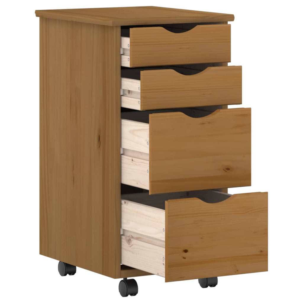 Rašomasis stalas ir riedantis kabinetas MOSS 2 pcs Medaus Ruda
