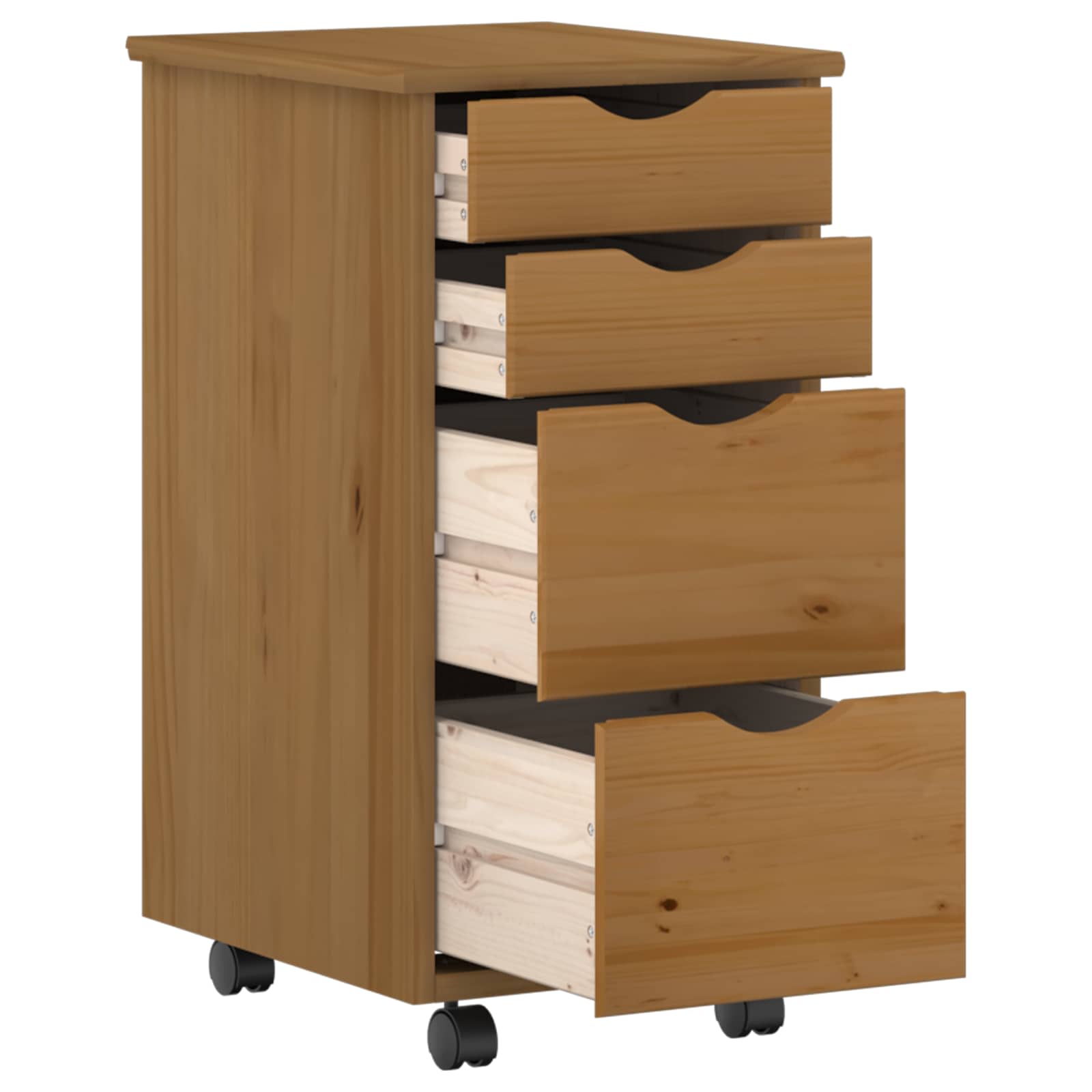 Rašomasis stalas ir riedantis kabinetas MOSS 2 pcs Medaus Ruda