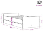 Lovos rėmas Sendintos medienos 90 x 200 cm Apdirbta mediena