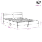 Lovos rėmas Juodojo ąžuolo 135 x 190 cm Apdirbta mediena