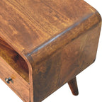 Lenktas Riešutmedžio Mini TV spintelė