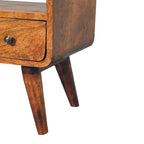 Lenktas Riešutmedžio Mini TV spintelė