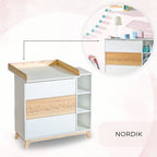 Komoda su vystymo stalu „Nordik“, balta