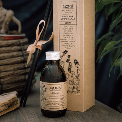 100ml. namų kvapas su lazdelėmis Gervuogė ir lauro lapas, MONSÍ