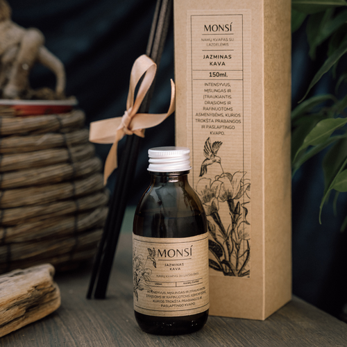 100ml. namų kvapas su lazdelėmis Jazminas ir kava, MONSÍ