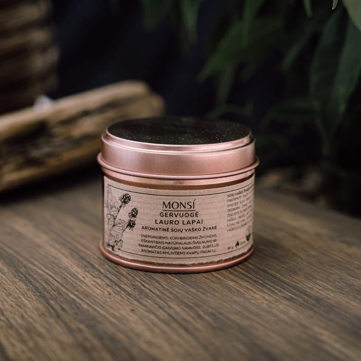 100ml. Aromatinė žvakė Gervuogė + lauro lapas, MONSÍ