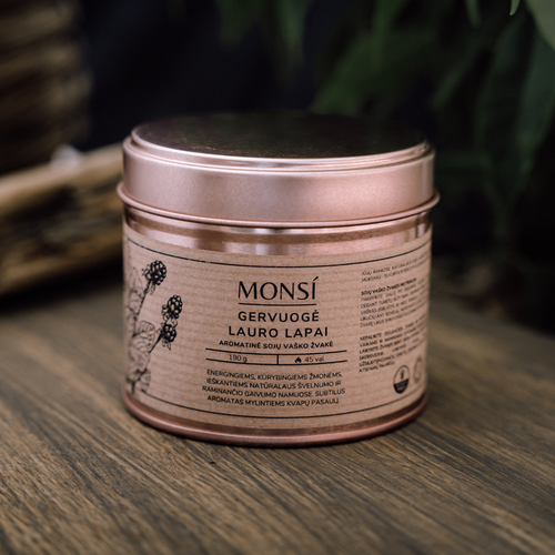 100ml. Aromatinė žvakė Gervuogė + lauro lapas, MONSÍ